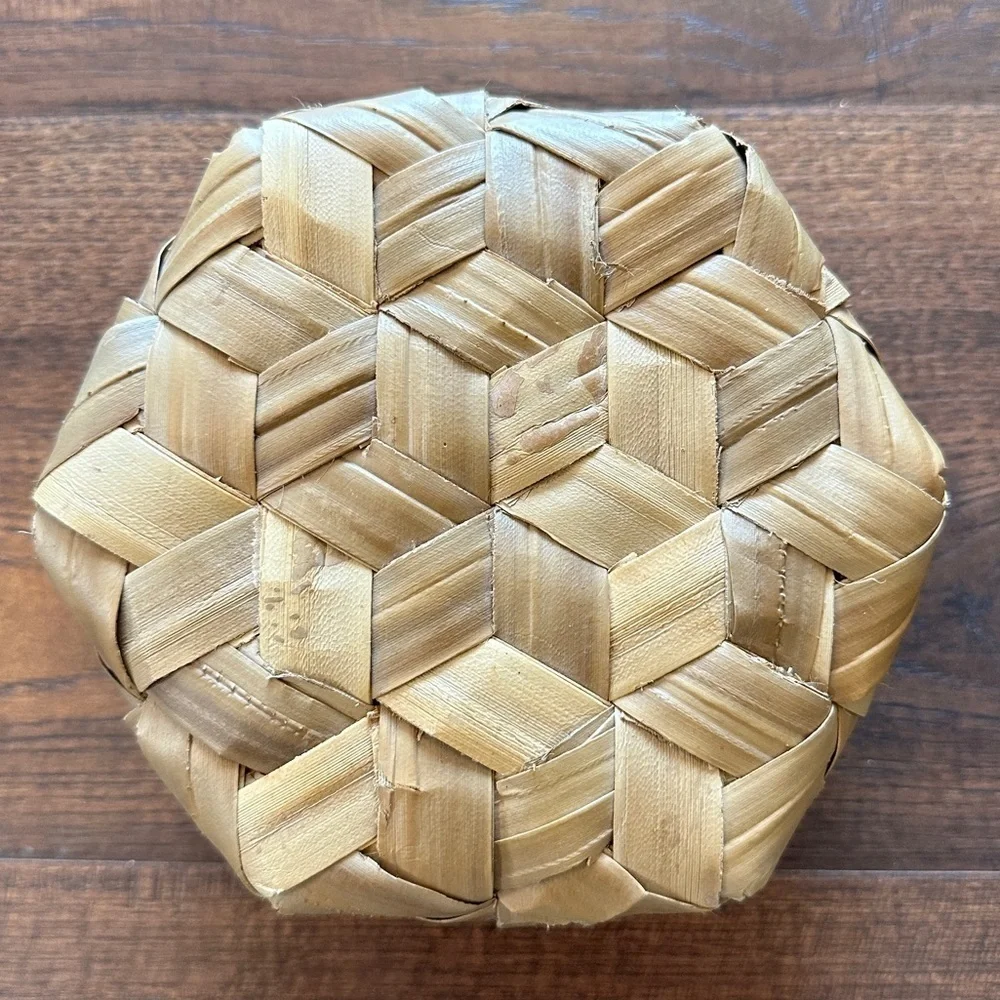 Palm Leaf Basket with Lid